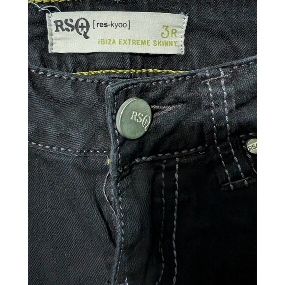 RSQ Black Ibiza Extreme Skinny Jean Pants Women's Size 3 (28x29) (218) - Picture 3 of 3